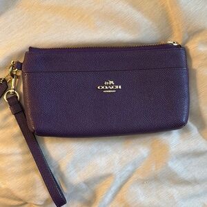 Coach Purple Leather Wristlet